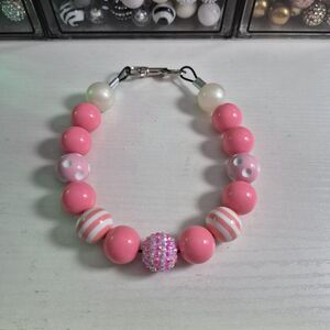 Boujee Bubblegum Beaded Dog Puppy Collar Necklace Jewelry Durable Acrylic 15"
